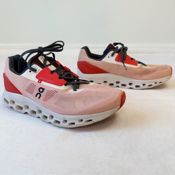 On Running Cloudstratus Rose Red Coral Running Shoes Sneakers, size Women’s 9 - Picture 3 of 16